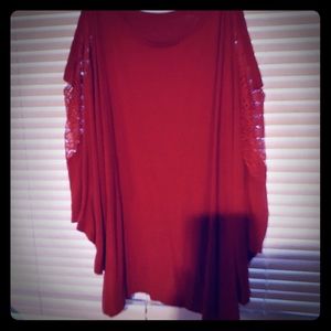 Red long sleeve shirt/tunic